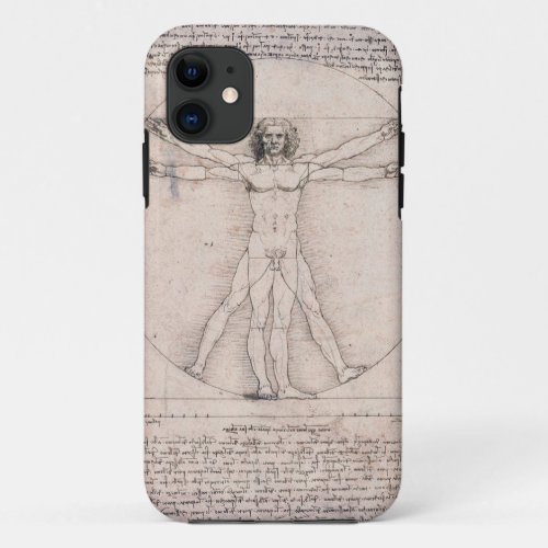 Vitruvian Man Leonardo da Vinci iPhone 11 Case