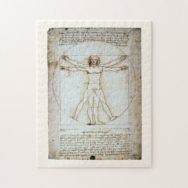 Vitruvian Man, Leonardo da Vinci, circa 1490. Jigs Jigsaw Puzzle (Vertical)