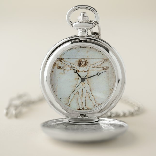 Vitruvian Man, Leonardo da Vinci, circa 1490. Pocket Watch (Inside)