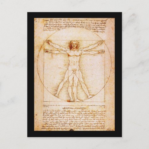 Vitruvian Man _ Leonardo Da Vinci Postcard