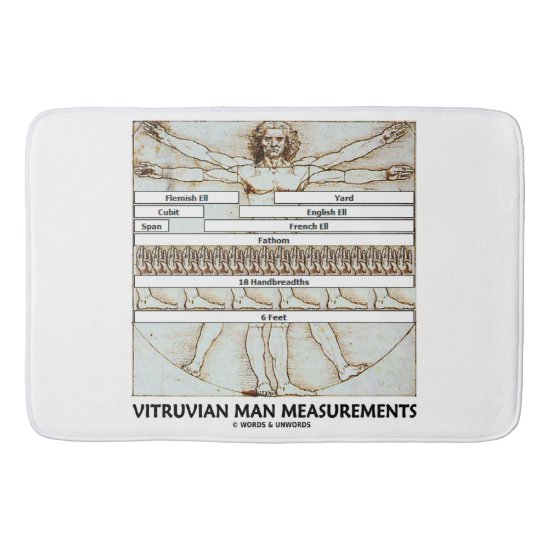 Vitruvian Man Measurements Leonardo da Vinci Bath Mat