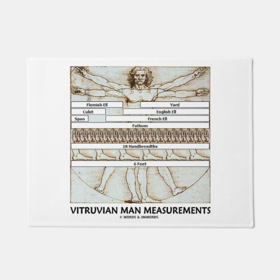 Vitruvian Man Measurements Leonardo da Vinci Doormat