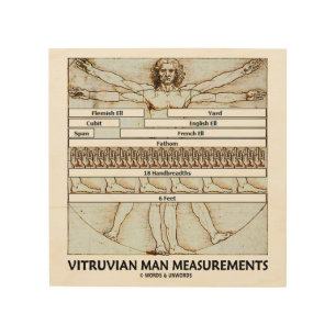 Vitruvian Man Measurements Leonardo da Vinci Wood Wall Decor