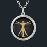 Vitruvian Man Silver Plated Necklace<br><div class="desc">Classic design of Leonardo da Vinci/classic design of Leonardo da Vinci</div>