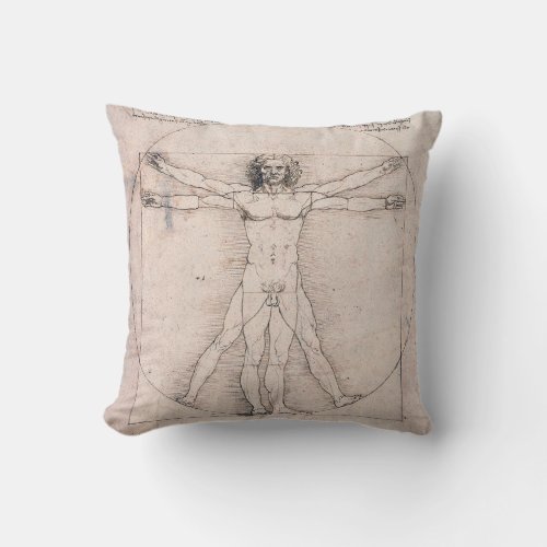 Vitruvian ManVitruvian Man Leonardo da Vinci Throw Pillow