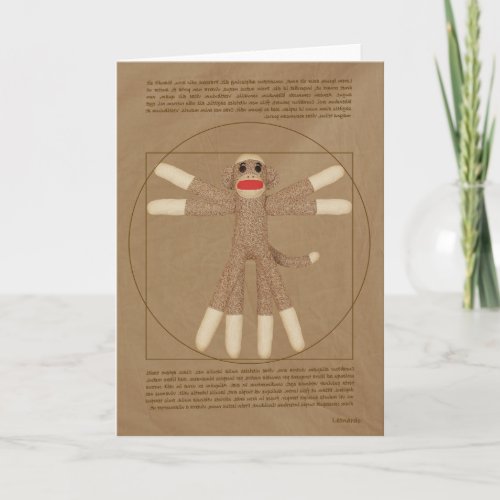 Vitruvian Monkey greeting card