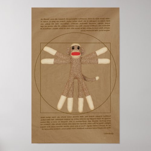 Vitruvian Monkey Poster