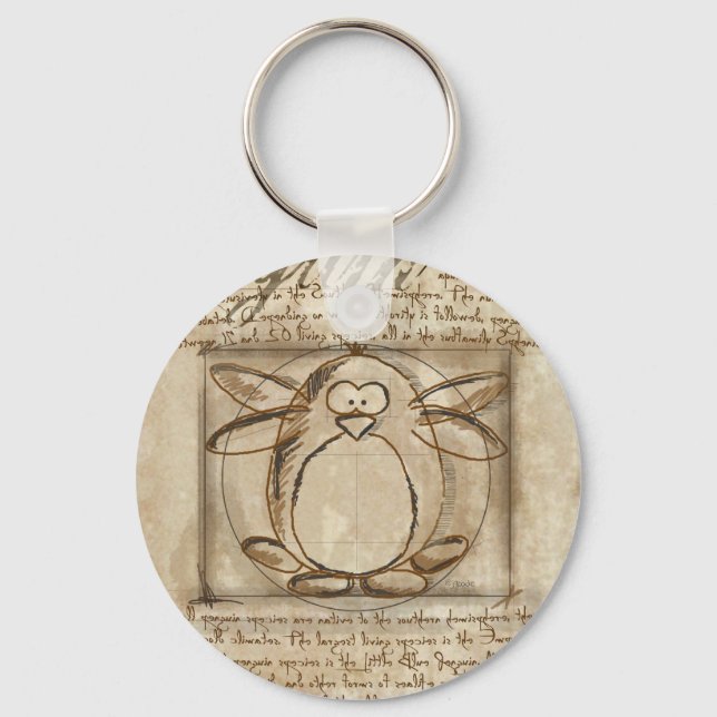 Vitruvian Penguin Keychain (Front)