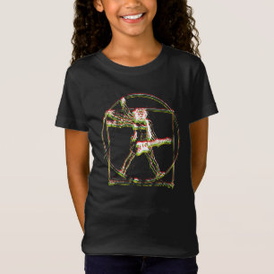 Vitruvian Rocker Guitar Art Design T-Shirt