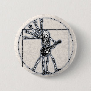 Vitruvian Skeleton Pinback Button