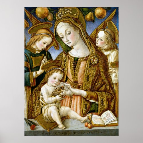 Vittore Crivelli Madonna and Child with Two Angels Poster