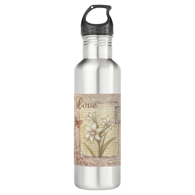 VIV20 Word 1 Love.tif Stainless Steel Water Bottle (Front)