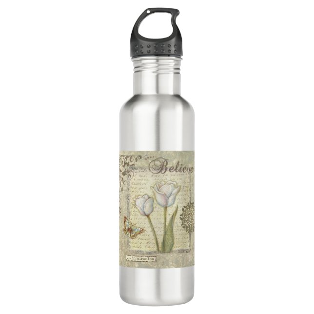 VIV22 Word 3 Believe.tif Stainless Steel Water Bottle (Front)