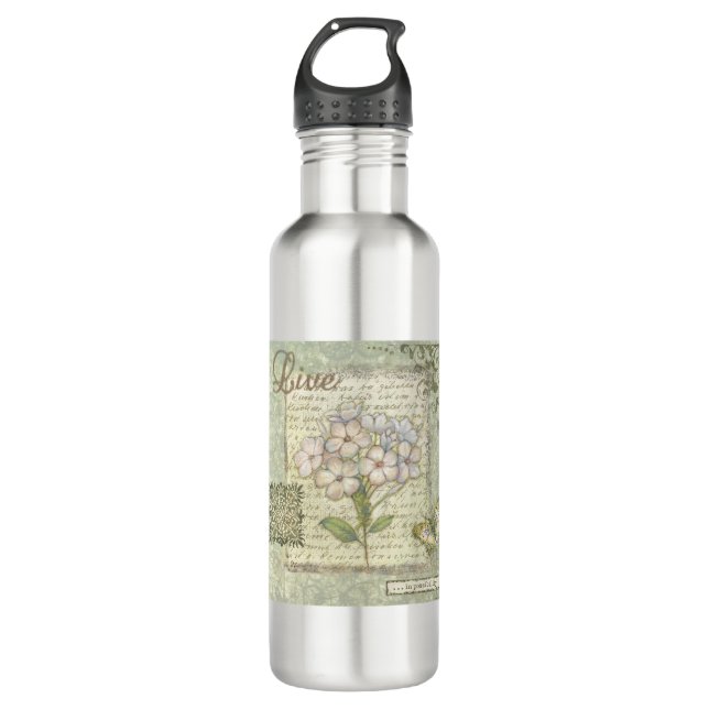 VIV23 Word 4 Live.tif Stainless Steel Water Bottle (Front)