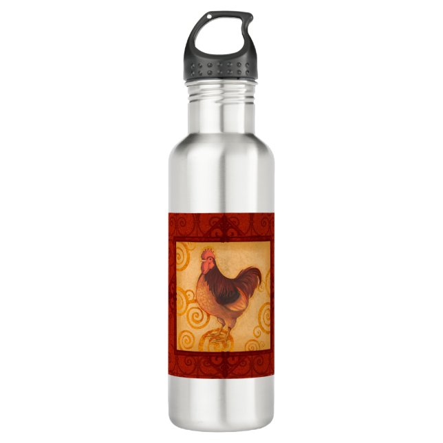 VIV55 Rooster 3.tif Stainless Steel Water Bottle (Front)