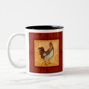 VIV56 Rooster 4.tif Two-Tone Coffee Mug