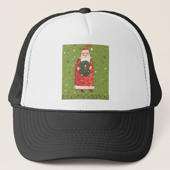VIV77 Green Santa.tif Trucker Hat (Front)