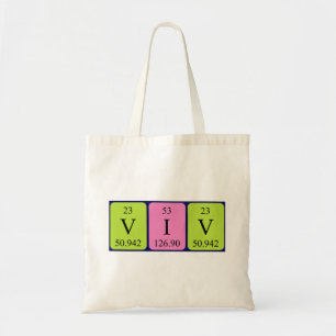 Viv periodic table name tote bag