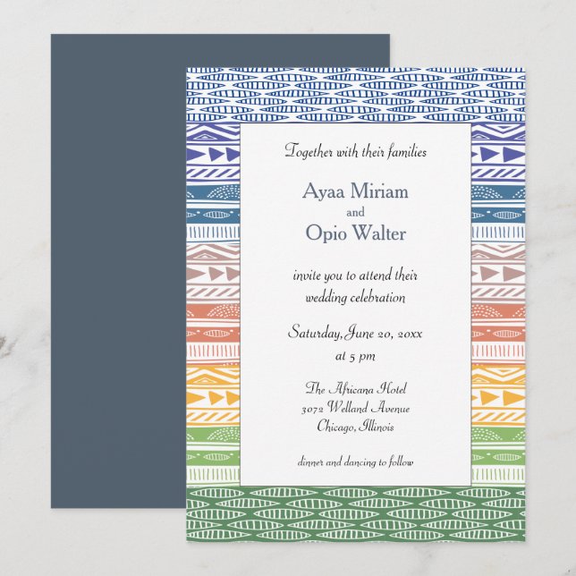 Viva Africa Wedding Invitation (Front/Back)