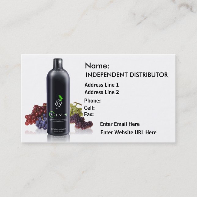 Viva Black Grapes - Business Card (Front)