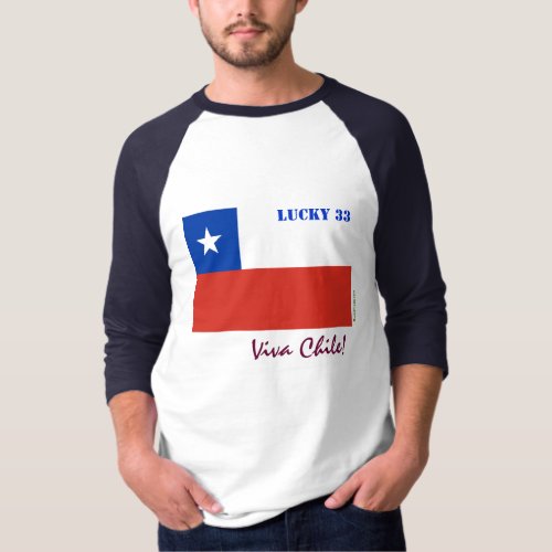 Viva Chile Lucky 33 Baseball Jersey T_Shirt