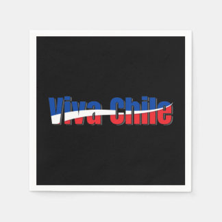 Viva Chile Patriotic Country Flag Typography Napkins