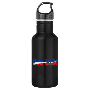 Viva Chile Patriotic Country Flag Typography Stainless Steel Water Bottle