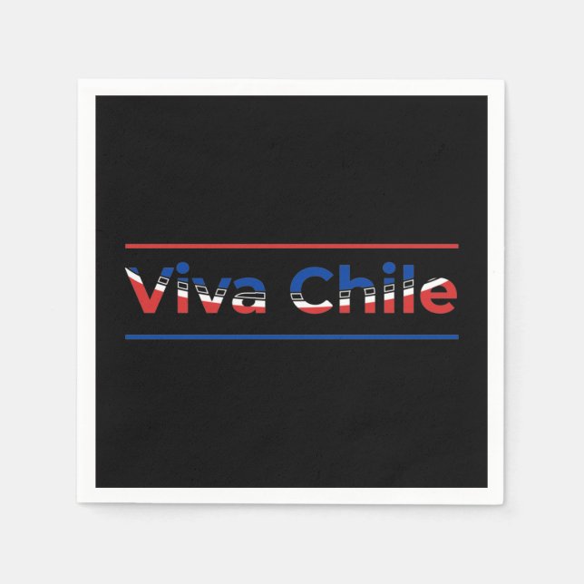 Viva Chile - Proud Chilean Flag Art Napkins (Front)