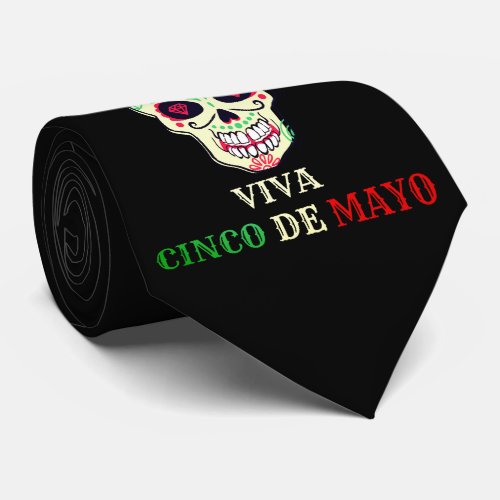 VIVA CINCO DE MAYO funny skull party gift idea     Neck Tie