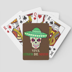 VIVA CINCO DE MAYO funny skull party gift idea Poker Cards