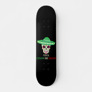 VIVA CINCO DE MAYO is skull party gift idea Skateboard