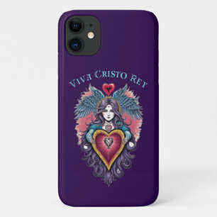 Viva Cristo Rey Angel Vintage Roman Catholic iPhone 11 Case