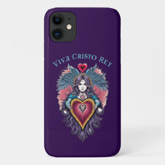 Viva Cristo Rey Angel Vintage Roman Catholic iPhone 11 Case