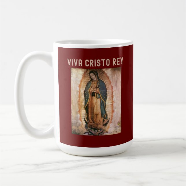Viva Cristo Rey Catholic Cristeros Coffee Mug (Left)