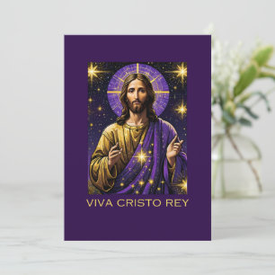 Viva Cristo Rey Catholic Jesus Christ the King Holiday Card