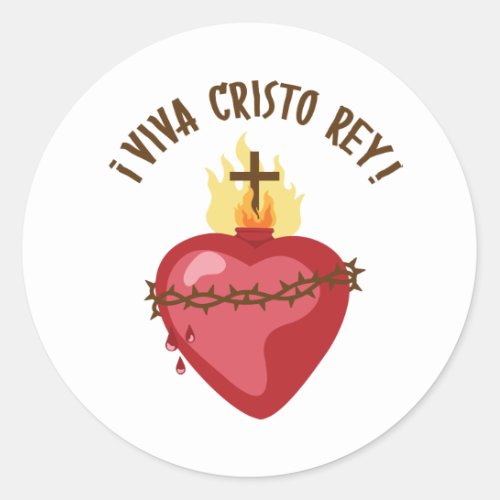 Viva Cristo Rey Classic Round Sticker