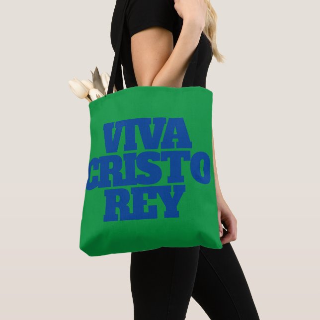 Viva Cristo Rey Graphic Tote Bag (Close Up)