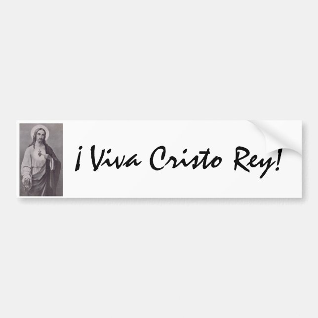 Viva Cristo Rey Sacred Heart of Jesus Bumper Sticker (Front)