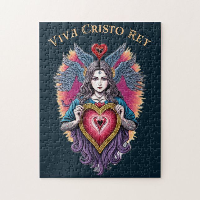 Viva Cristo Rey Sacred Heart Roman Catholic Jigsaw Puzzle (Vertical)