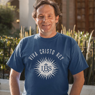 Viva Cristo Rey Traditional Catholic Sacred Heart T-Shirt