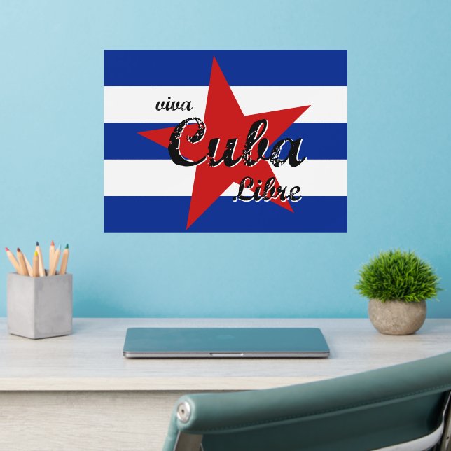 Viva Cuba Libre, Havana, Fidel Castro, Che Guevara Wall Decal (Home Office 2)