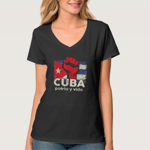 Viva Cuba Libre Patria_Y_Vida Cuba Flag T_Shirt