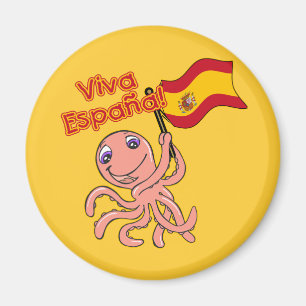 Viva Espana with Octopus Soccer Tshirt Magnet
