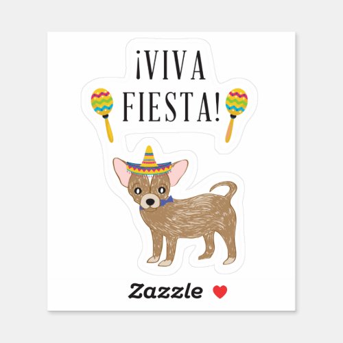 Viva Fiesta Chihuahua Sticker