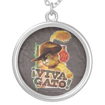 Viva Gato! Silver Plated Necklace by pussinboots at Zazzle