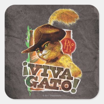 Viva Gato! Square Sticker by pussinboots at Zazzle