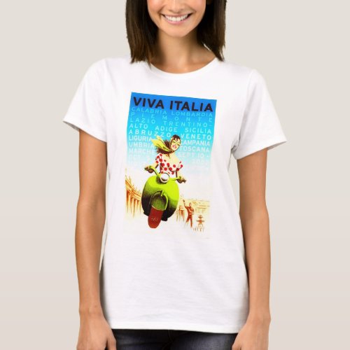 Viva Italia Vintage Retro Travel Poster T_Shirt