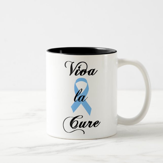 Viva la Cure - Blue Ribbon Two-Tone Coffee Mug (Right)