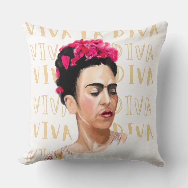 Viva La Diva Frida Kahlo cushion  (Front)