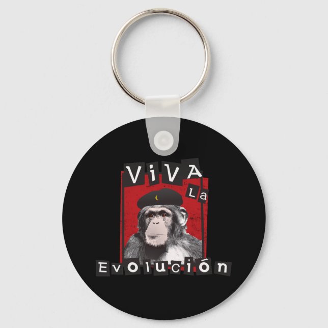 Viva la Evolucion Ape Keychain (Front)
